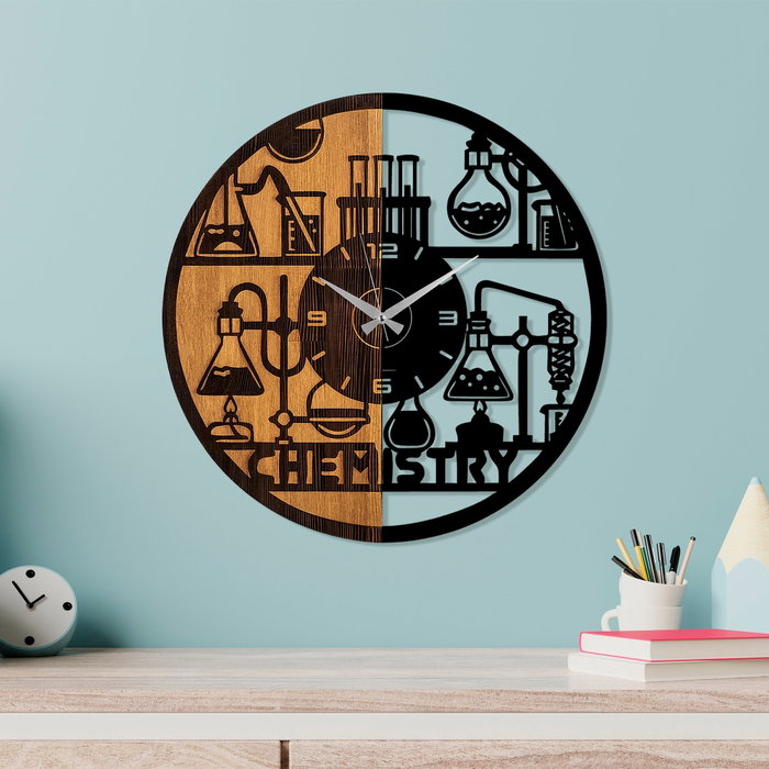 Wallity Reloj de Pared Decorativo de Madera Nogal y Negro Wallity Reloj de Pared Decorativo de Madera Nogal y Negro